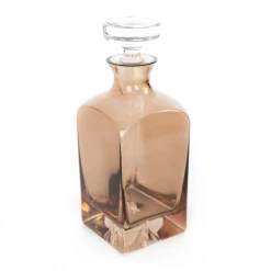 Estelle Colored Glass Decanter, Amber Smoke Live