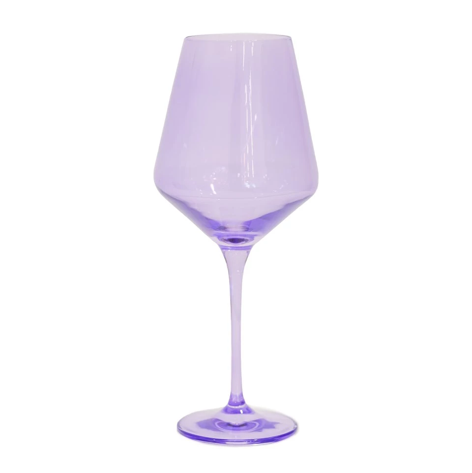 Estelle Colored Glass Wine Glass (Set Of 2), Lavender 1 Estelle Colored Glass Wine Glass (Set Of 2), Lavender