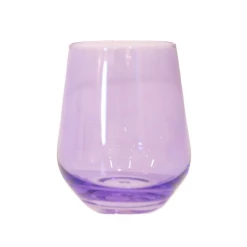 Estelle Colored Glass Live Stemless Wineglass (Set Of 2), Lavender