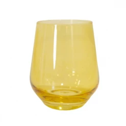 Estelle Colored Glass Stemless Wineglass (Set Of 2), Yellow