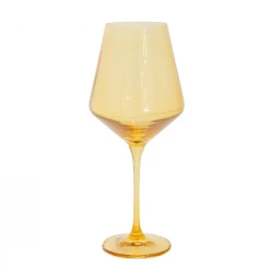 Estelle Colored Glass Live Wine Glass (Set Of 2), Yellow
