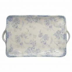 Arte Italica Live Giulietta Blue Rectangular Tray W/handles