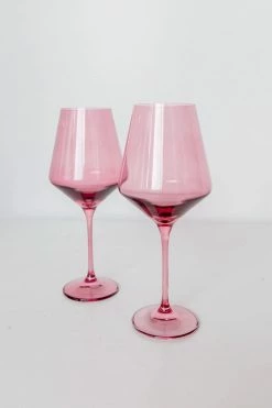 Estelle Colored Glass Live Wine Glass (Set Of 2), Rose