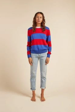 Birds Of Paradis Barbara Sweater, Blue X Red Stripe Wear