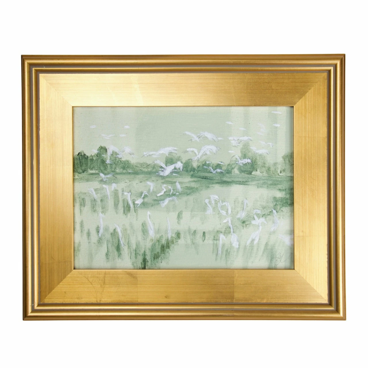 Emily Ufer Art Small Framed Green Lovebirds Live 1 Emily Ufer Art Small Framed Green Lovebirds Live