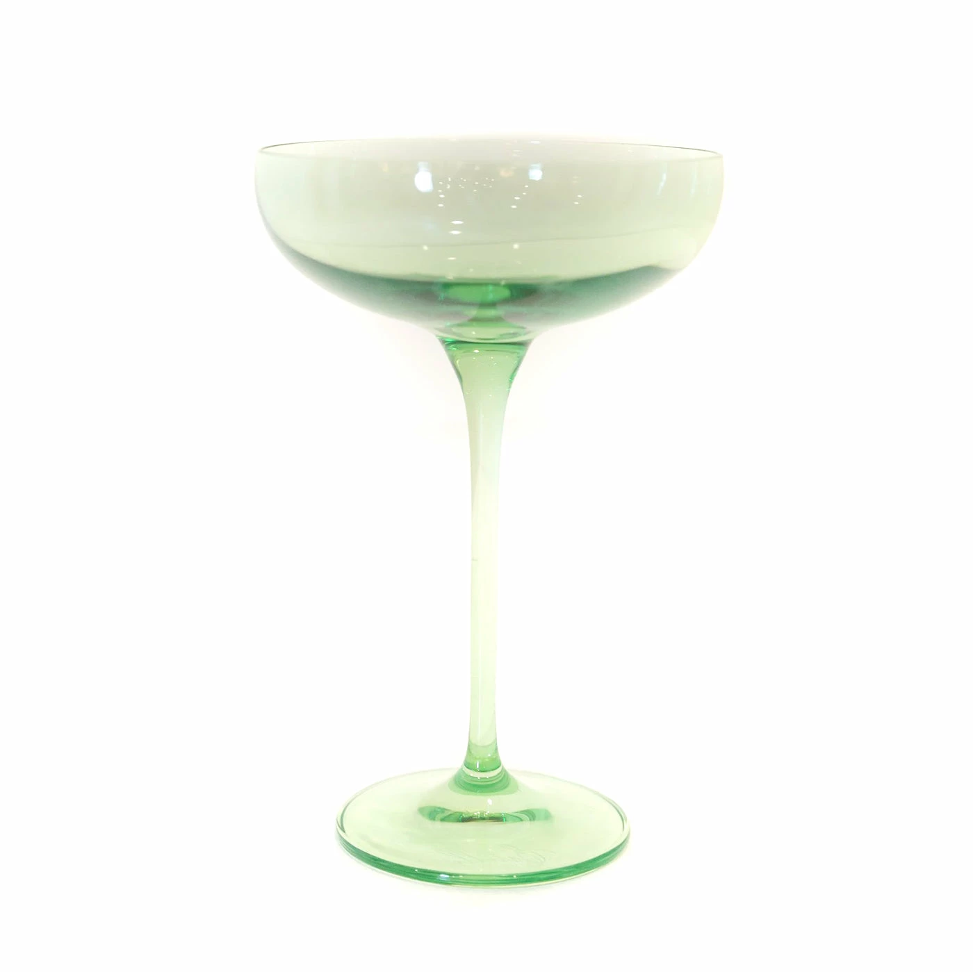 Estelle Colored Glass Champagne Coupe (Set Of 2), Mint Green 1 Estelle Colored Glass Champagne Coupe (Set Of 2), Mint Green