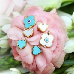 ASHA ACCESSORIES Heart Studs - Mother Of Pearl