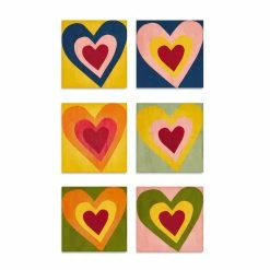Summerill Heart Linen Napkins, Mixed Set Of 6 Live