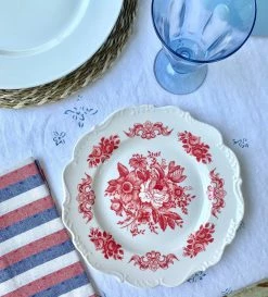 Only On The Avenue Garden Rose Melamine Plate, Red