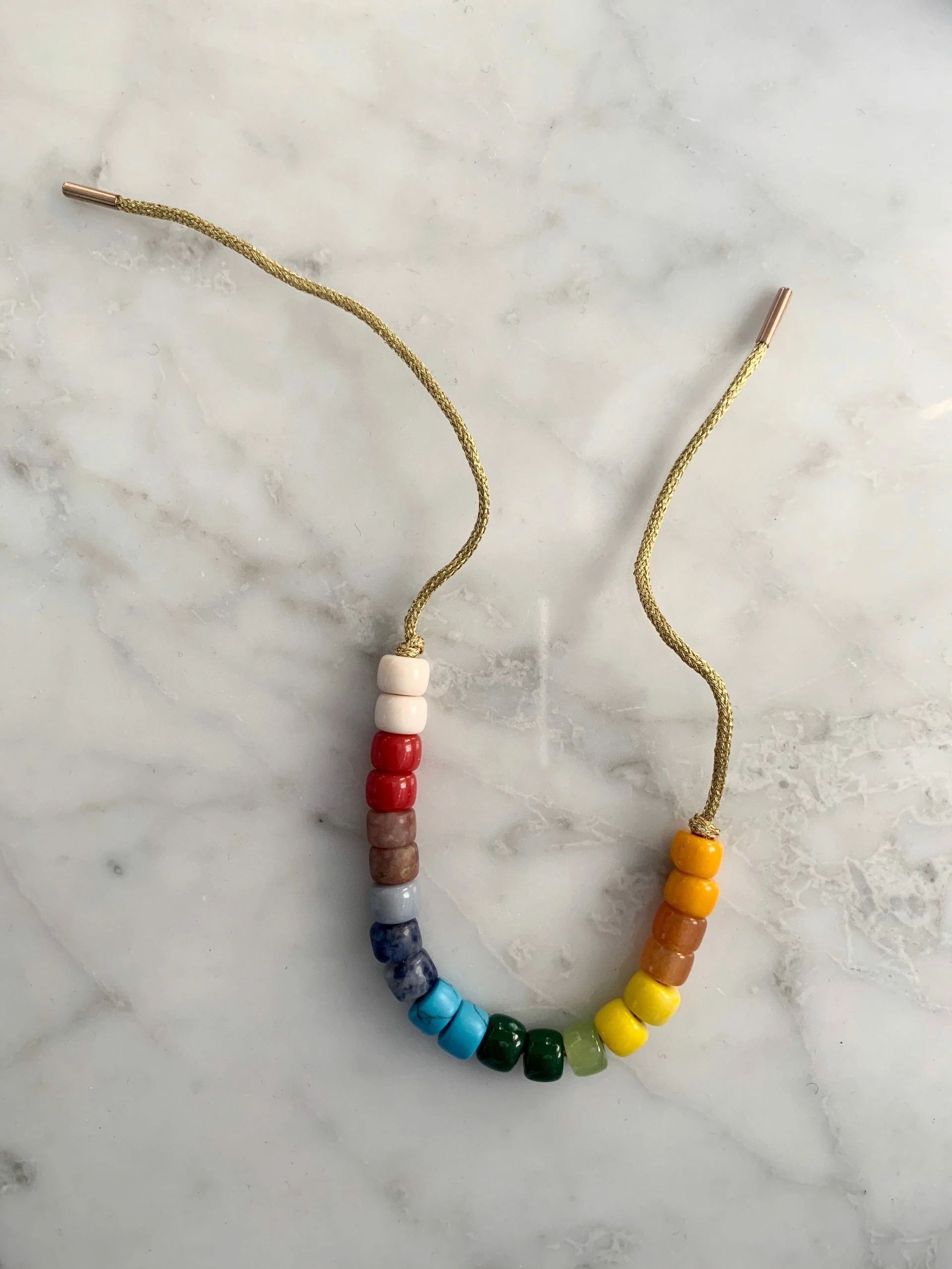 La Lumiere NY Semi Precious Stone Lurex Rainbow Bracelet Wear 3 La Lumiere NY Semi Precious Stone Lurex Rainbow Bracelet Wear