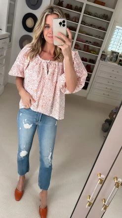 Faithfull The Brand La Riva Top, Martine Floral Orange Wear