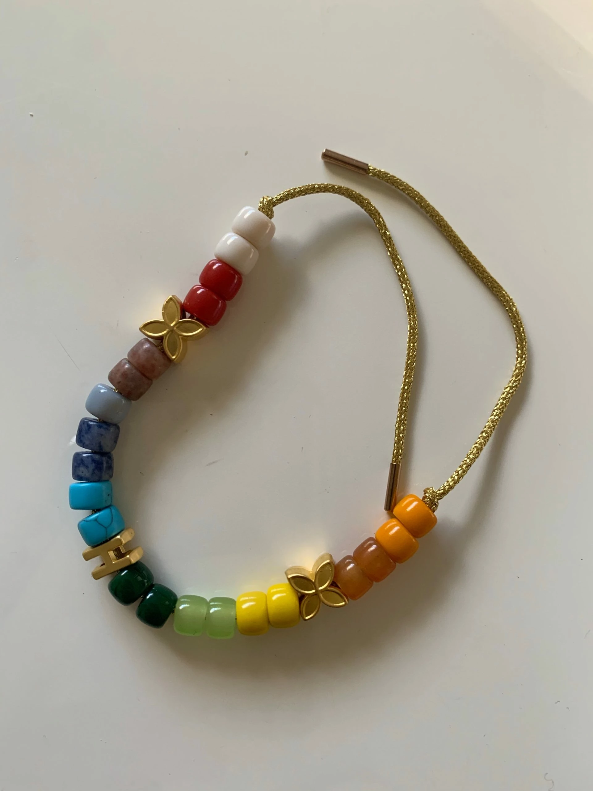 La Lumiere NY Semi Precious Stone Lurex Rainbow Bracelet Wear 4 La Lumiere NY Semi Precious Stone Lurex Rainbow Bracelet Wear