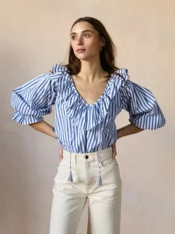 MILLE May Top, Blue Stripes Wear