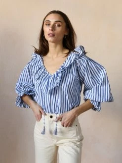 MILLE May Top, Blue Stripes Wear