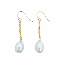 M Donohue Collection Holly Gold Pearl Earrings