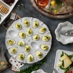 Juliska Berry & Thread Whitewash Deviled Egg Platter