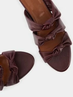 Le Monde Béryl Knot Sandal Flat In Bordeaux Nappa Leather Wear 5 Le Monde Béryl Knot Sandal Flat In Bordeaux Nappa Leather Wear