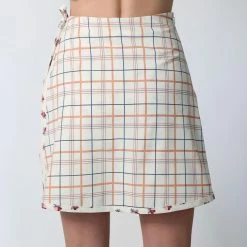 Byrdie Golf Social Wear Lena Wrap Skort, Pink Plaid