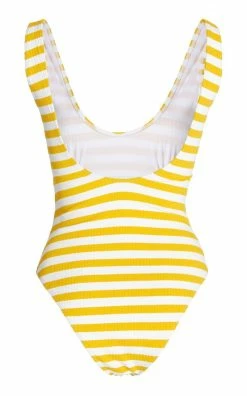 Faithfull The Brand Wear Solene One-Piece Swimsuit, Marigold Stripe