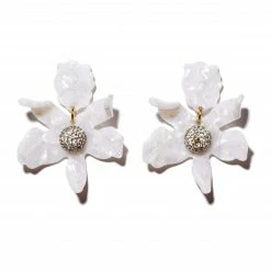 Lele Sadoughi Wear MOTHER OF PEARL CRYSTAL LILY EARRINGS