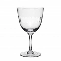 The Vintage List Live A Set Of Six Crystal Wine Glasses With Lens Design