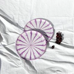 Pomelo Casa Casa Lila Salad Plate With Candy Cane Stripes Live