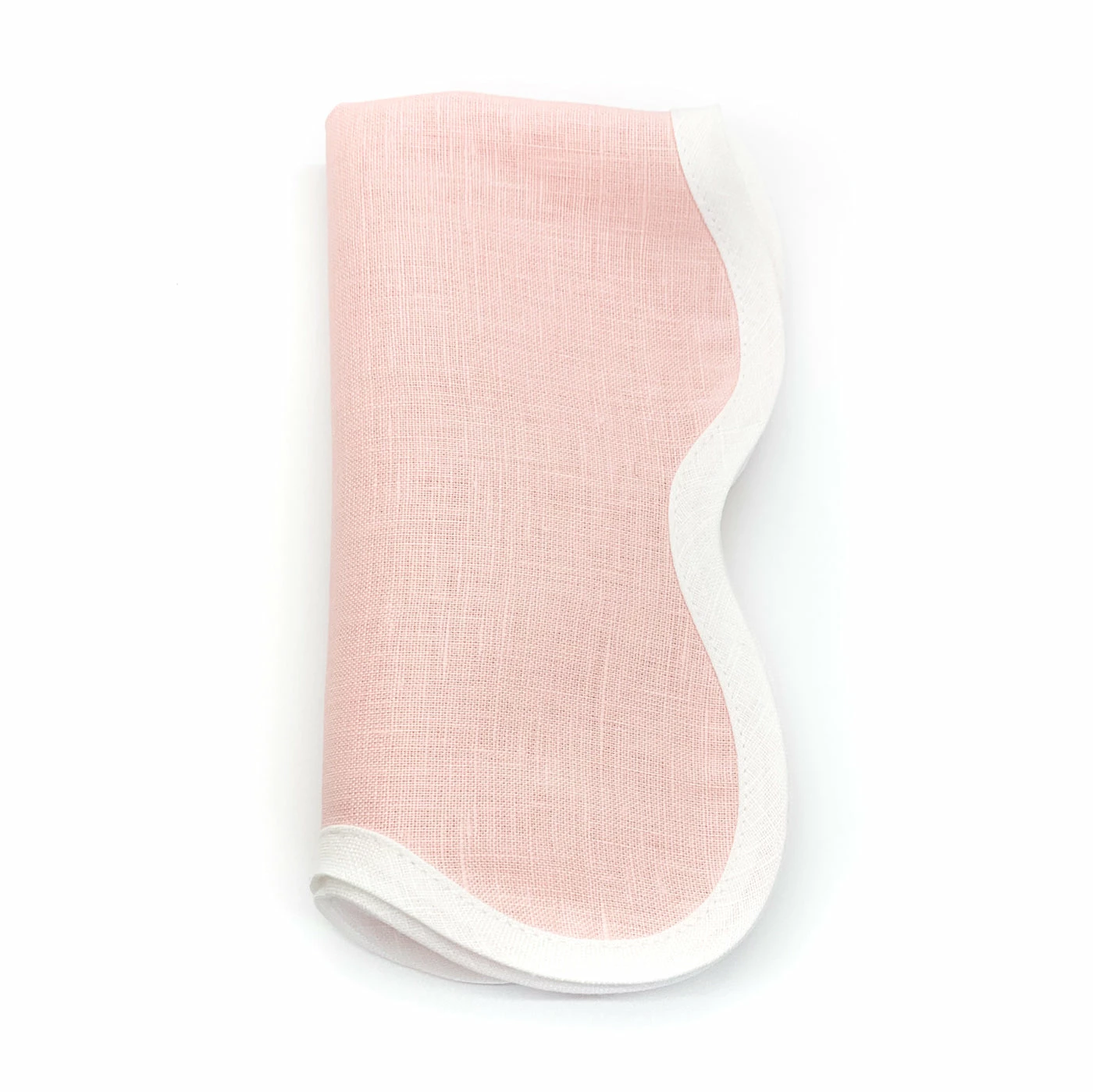 Fenwick Fields Linen Scalloped Square, Peony Pink 1 Fenwick Fields Linen Scalloped Square, Peony Pink