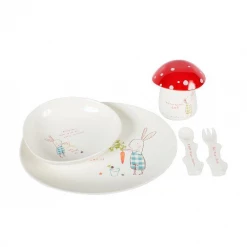 Maileg Bunny Honey Melamine Set Of 6 Parts, Green Gift