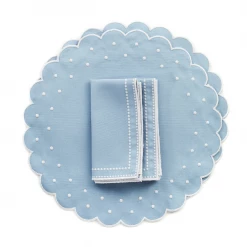 Maison Margaux Daisy Blue Placemat & Napkin - Set Of 2