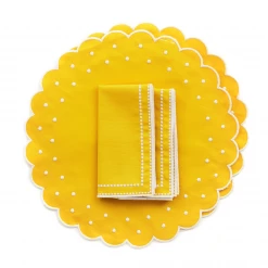 Maison Margaux Daisy Yellow Placemat & Napkin - Set Of 2