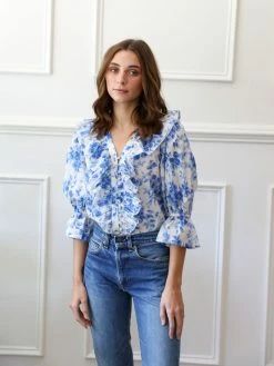 MILLE Wear Hanna Top, Blue Bouquet