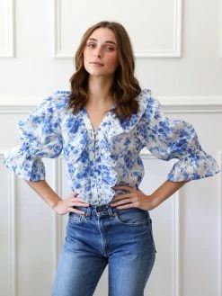 MILLE Wear Hanna Top, Blue Bouquet