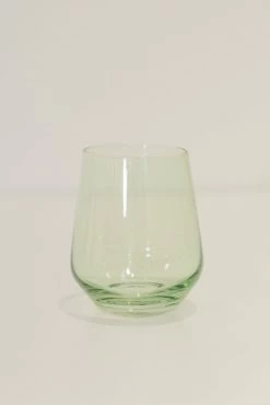 Estelle Colored Glass Stemless Wineglass (Set Of 2), Mint Green