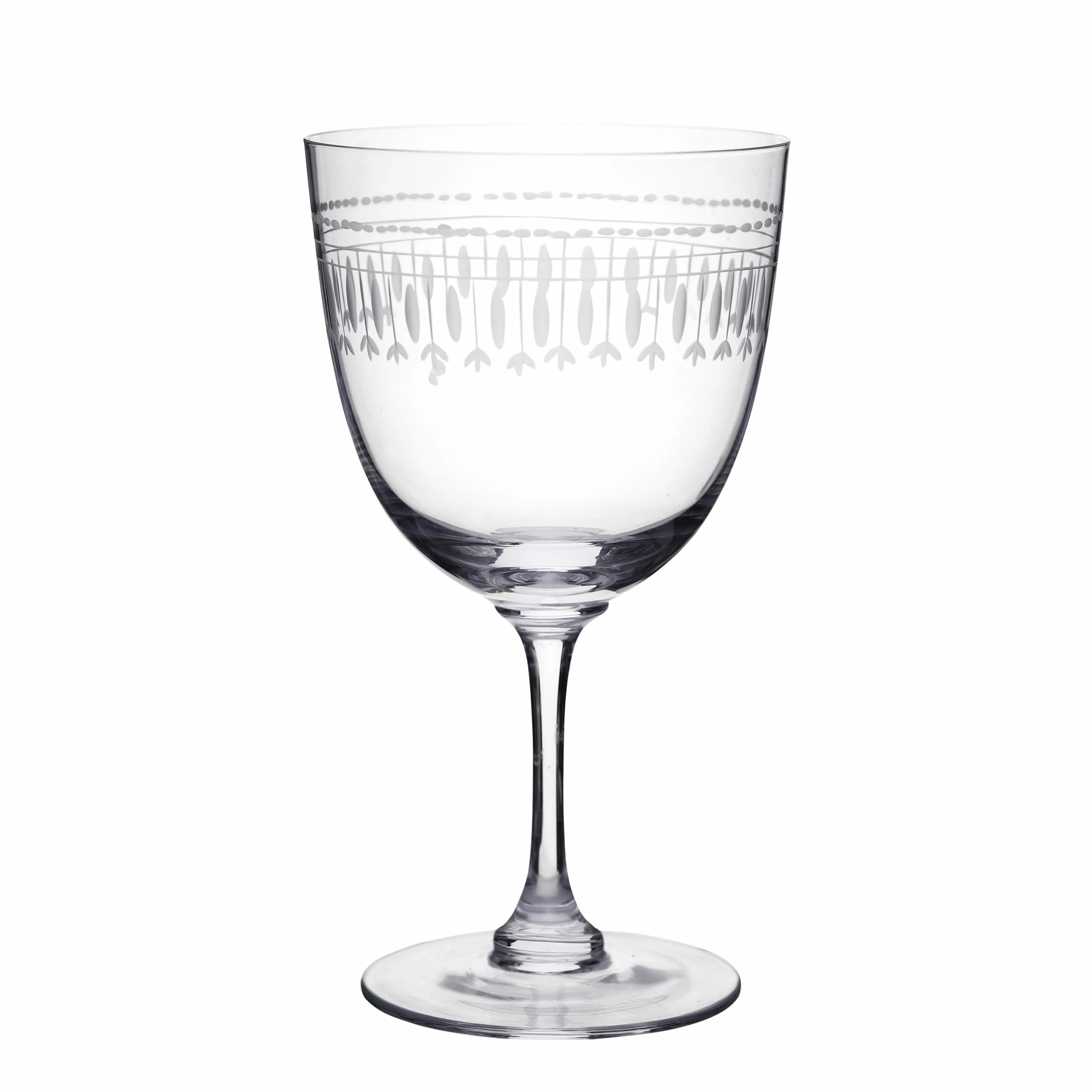 The Vintage List A Set Of Six Crystal Wine Glasses With Ovals Design 1 The Vintage List A Set Of Six Crystal Wine Glasses With Ovals Design