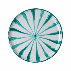 Pomelo Casa Casa Verde Salad Plate With Candy Cane Stripes