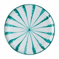 Pomelo Casa Live Casa Verde Dinner Plate With Candy Cane Stripes