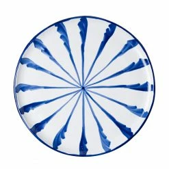 Pomelo Casa Casa Azul Dinner Plate With Candy Cane Stripes