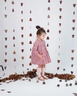 Busy Bees Ginny Girls Peter Pan Collar Dress, Multi Floral