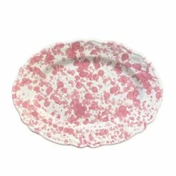 Only On The Avenue Splatter Oval Dish, Pink