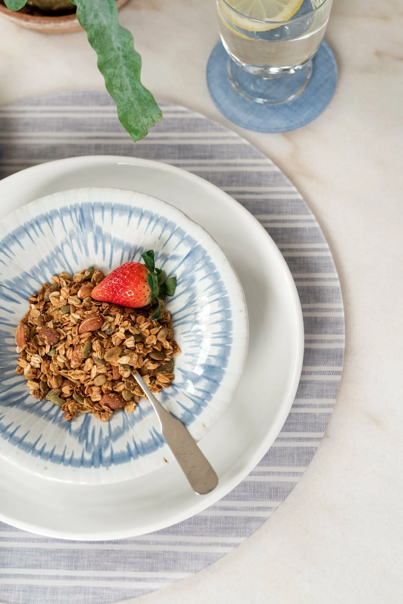 Proper Table Co. Live Campbell Blue Chambray Coasters 3 Proper Table Co. Live Campbell Blue Chambray Coasters