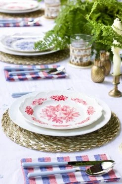 Only On The Avenue Garden Rose Melamine Plate, Red