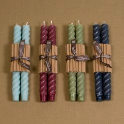 Greentree Home Rope Tapers, Robin's Egg Blue (Set Of 2) Live