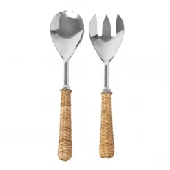 Only On The Avenue Live Basketweave Salad Server Set