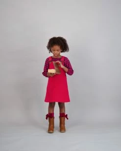 Busy Bees Georgina Girls Smocked Top, Red Navy Check