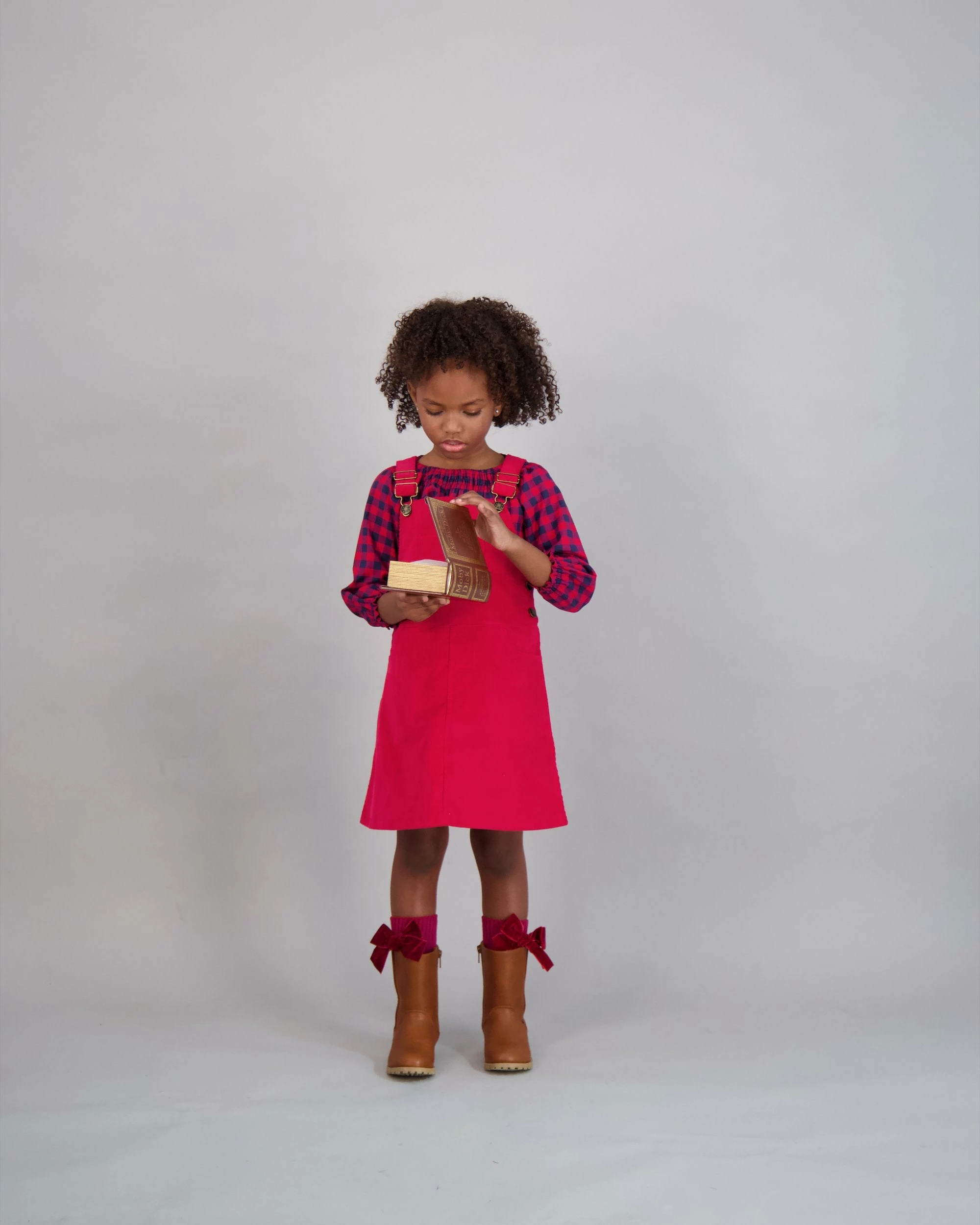 Busy Bees Georgina Girls Smocked Top, Red Navy Check 2 Busy Bees Georgina Girls Smocked Top, Red Navy Check