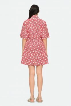 Sea NY Wear Josefine Button Down Dress, Red
