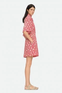 Sea NY Wear Josefine Button Down Dress, Red