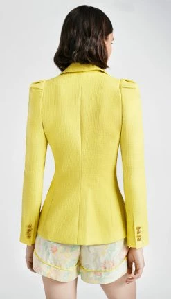 SMYTHE Box Pleat Blazer, Lemon 7 SMYTHE Box Pleat Blazer, Lemon