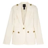 SMYTHE Wear Military Peaked Lapel Blazer, Ivory Twill
