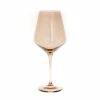 Estelle Colored Glass Live Wine Glass (Set Of 2), Amber Smoke